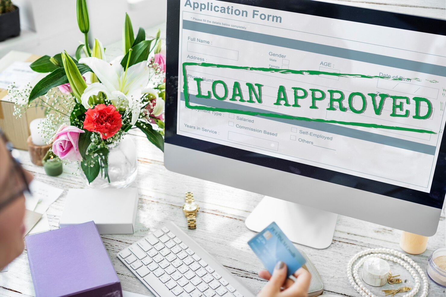 Loan approved application form concept